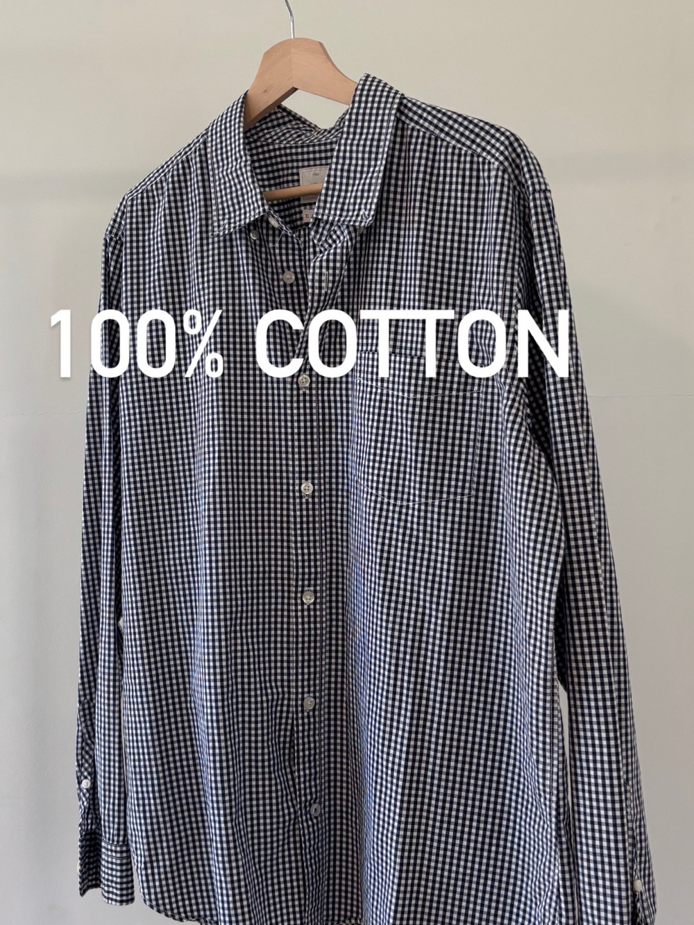 Gap Classic Men's Black & White Gingham “Lived - In” Shirt | Cotton | Size XL